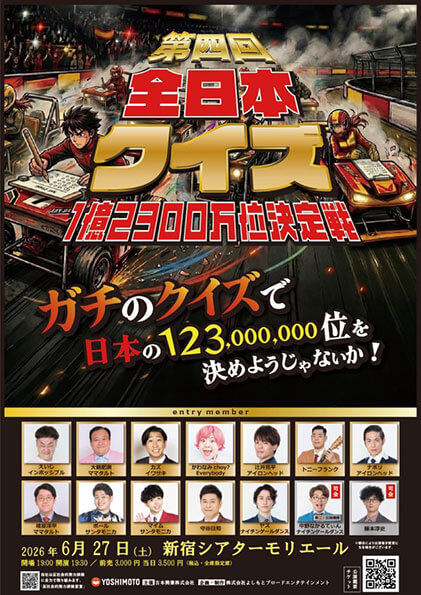 【東京】​第四回　全日本クイズ1億2300万位決定戦